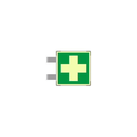 Targa bifacciale fotoluminescente METAL Pronto soccorso EN ISO 7010