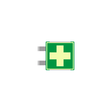 Segnale luminescente allum. METAL VERDE bifacciale Pronto Soccorso