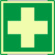 Segnal. all. Metal mono profilo VERDE simb. luminescente Pronto Soccorso