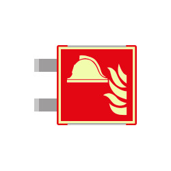 Segnale luminescente allum. METAL ROSSO bifacciale Presidio Antincendio