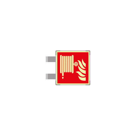 Targa bifacciale fotoluminescente METAL Lancia antincendio EN ISO 7010
