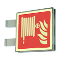 Segnaletica all. Metal bifacc. luminesc. Lancia Antincendio ISO 7010