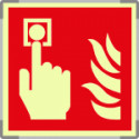 Segnale luminescente Metal monofacciale Pulsante Antincendio ISO 7010