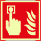 Segnale luminesc. Metal monofacc. profilo ROSSO Pulsante Ant. ISO 7010