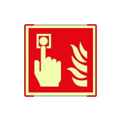 Segnale luminesc. Metal monofacc. profilo ROSSO Pulsante Ant. ISO 7010