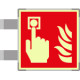Targa bifacciale fotoluminescente METAL Pulsante allarme EN ISO 7010