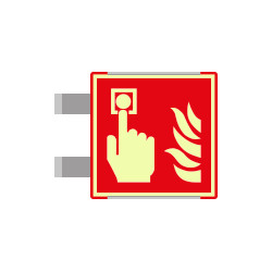 Segnale luminescente allum. METAL ROSSO bifacciale Pulsante All. Antinc.
