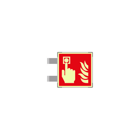 Targa bifacciale fotoluminescente METAL Pulsante allarme EN ISO 7010