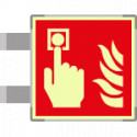 Targa bifacciale fotoluminescente METAL Pulsante allarme EN ISO 7010