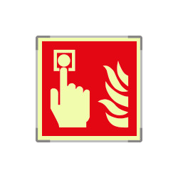 Segnale luminescente Metal monofacciale Pulsante Antincendio ISO 7010