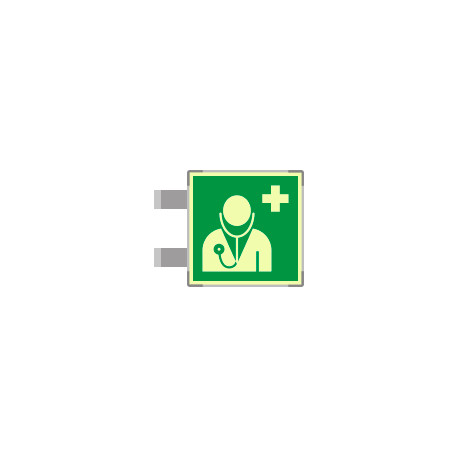 Targa bifacciale fotoluinescente METAL Personale medico EN ISO 7010