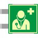 Targa bifacciale fotoluminescente METAL Personale medico EN ISO 7010