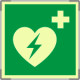 Targa monofacciale fotoluminescente METAL Defibrillatore EN ISO 7010