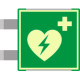 Targa bifacciale fotoluminescente METAL Defibrillatore EN ISO 7010