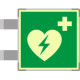 Targa bifacciale fotoluminescente METAL Defibrillatore EN ISO 7010