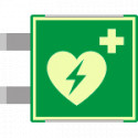 Targa bifacciale fotoluminescente METAL Defibrillatore EN ISO 7010