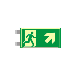 Segnaletica all. Metal VERDE bifacciale luminescente EN ISO 7010