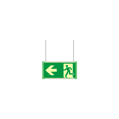 Segnale luminescente Metal VERDE sospesa Uscita emergenza SO ISO 7010