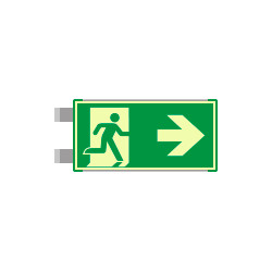 Segnaletica all. Metal VERDE bifacciale luminescente EN ISO 7010