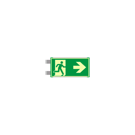 Segnaletica all. Metal VERDE bifacciale luminescente EN ISO 7010