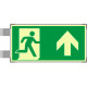 Segnaletica all. Metal bifacciale luminesc. uscita emerg. EN ISO 7010