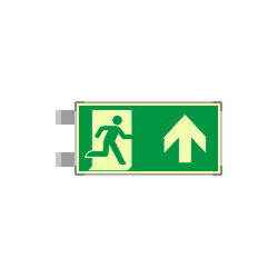 Segnaletica all. Metal bifacciale luminesc. uscita emerg. EN ISO 7010