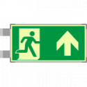 Segnaletica all. Metal bifacciale luminesc. uscita emerg. EN ISO 7010