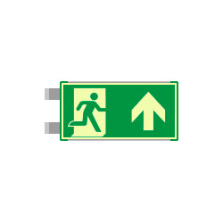 Segnaletica all. Metal VERDE bifacciale luminescente EN ISO 7010