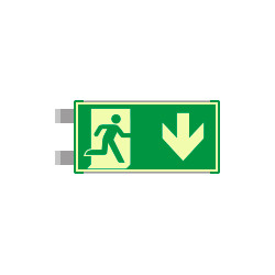 Segnaletica all. Metal VERDE bifacciale luminescente EN ISO 7010