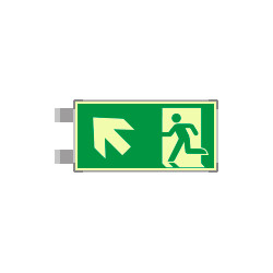 Segnaletica all. Metal bifacciale luminesc. uscita emerg. EN ISO 7010