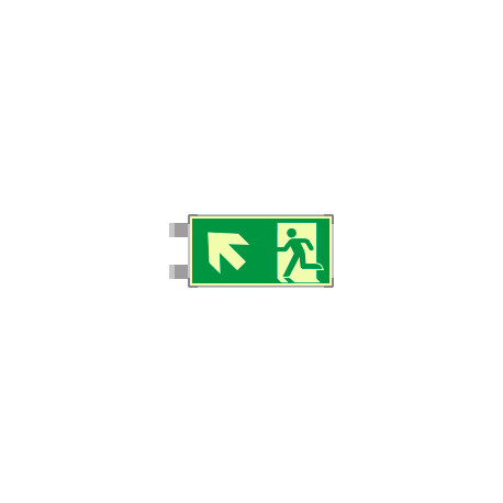 Segnaletica all. Metal bifacciale luminesc. uscita emerg. EN ISO 7010