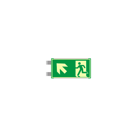 Segnaletica all. Metal VERDE bifacciale luminescente EN ISO 7010