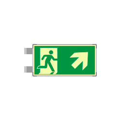 Segnaletica all. Metal bifacciale luminesc. uscita emerg. EN ISO 7010