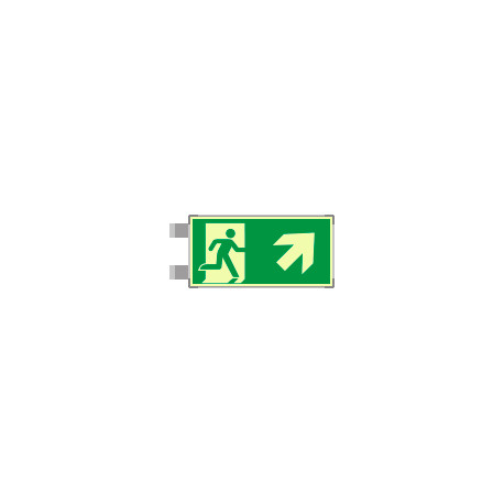 Segnaletica all. Metal bifacciale luminesc. uscita emerg. EN ISO 7010