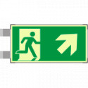 Segnaletica all. Metal bifacciale luminesc. uscita emerg. EN ISO 7010
