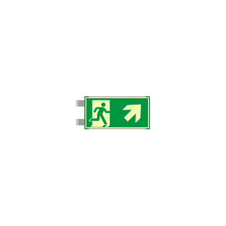 Segnaletica all. Metal VERDE bifacciale luminescente EN ISO 7010
