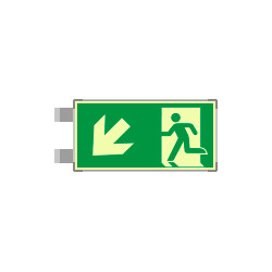 Segnaletica all. Metal bifacciale luminesc. uscita emerg. EN ISO 7010