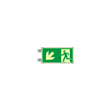Segnaletica all. Metal bifacciale luminesc. uscita emerg. EN ISO 7010