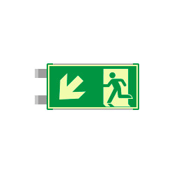 Segnaletica all. Metal VERDE bifacciale luminescente EN ISO 7010