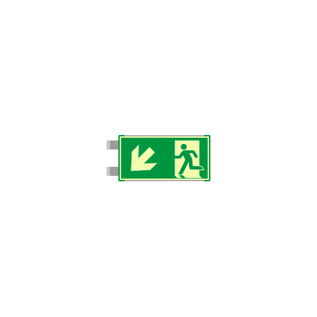 Segnaletica all. Metal VERDE bifacciale luminescente EN ISO 7010