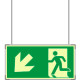 Segnaletica all. Metal bifacciale Luminescente DIN uscita SO ISO 7010