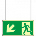 Segnaletica all. Metal bifacciale Luminescente DIN uscita SO ISO 7010