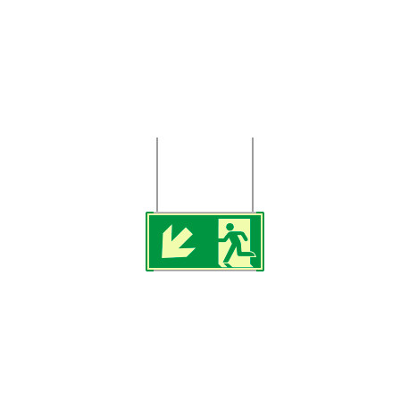 Segnale luminescente Metal VERDE sospesa Uscita emergenza SO ISO 7010