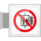 Targa Plexi bifacciale Vietato uso ascensore EN ISO 7010 P020