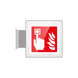 Targa Plexi bifacciale Allarme antincendio EN ISO 7010 F005