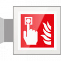 Targa Plexi bifacciale Allarme antincendio EN ISO 7010 F005