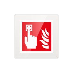 Targa Plexi monofacciale Allarme antincendio fiss. inv. EN ISO 7010 F005