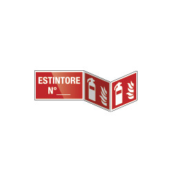 Segnale PLEXIGLASS bifacciale fissaggio invisibile ESTINTORE N.