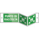 Segnale PLEXIGLASS bifacciale fissaggio vite PUNTO DI RACCOLTA