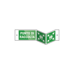 Segnale PLEXIGLASS bifacciale fissaggio vite PUNTO DI RACCOLTA